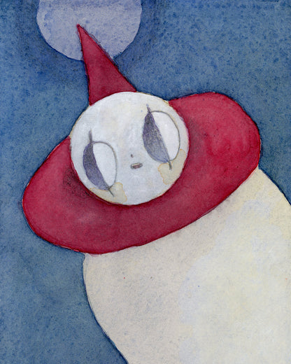 Watercolor #16: "Holsomclown, Backlit" Handmade A5 Watercolor Paper with Deckled Edges